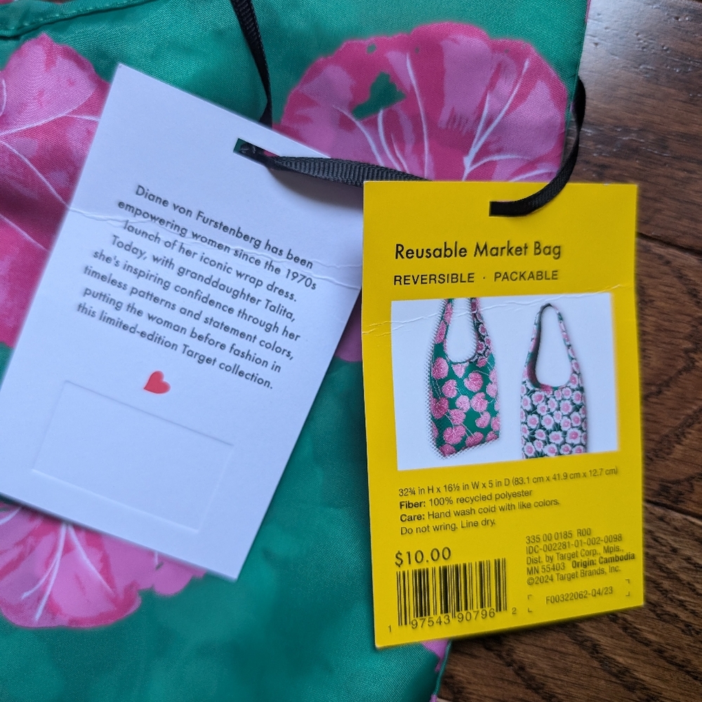 NWT DVF for Target reusable reversible market tote